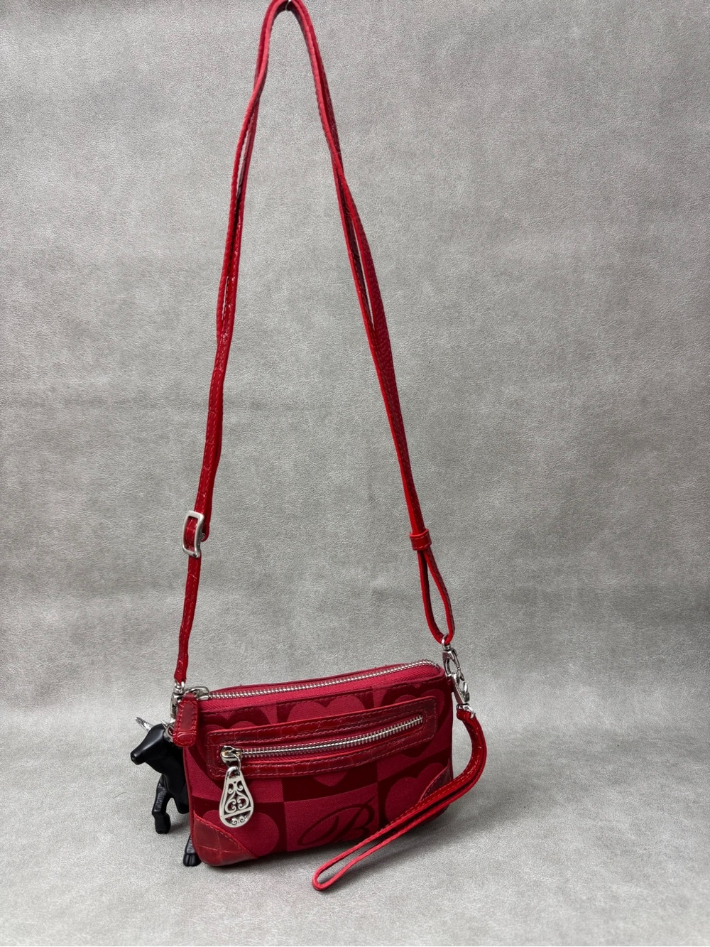 Brighton Red Signature Crossbody Wristlet